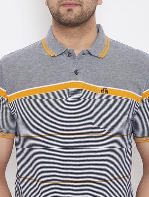 grey striped polo t-shirt - 17628447 - Standard Image - 5