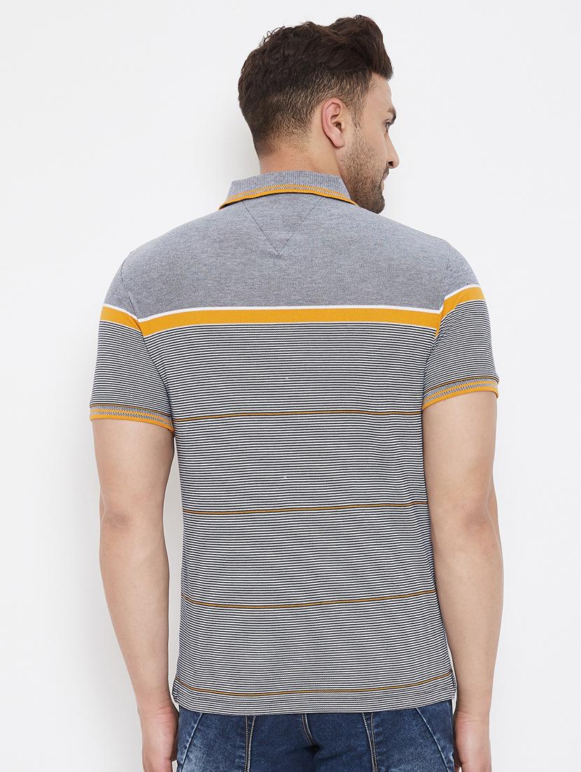 grey striped polo t-shirt - 17628447 - Zoom Image - 3