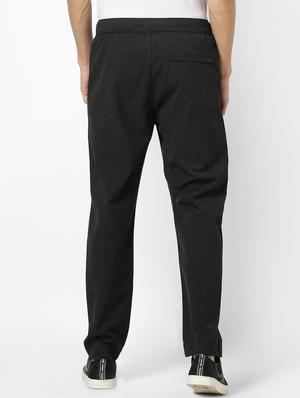 grey checkered flat front casual trouser - 17628535 - Standard Image - 3