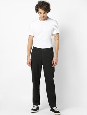 grey checkered flat front casual trouser - 17628535 - Standard Image - 4
