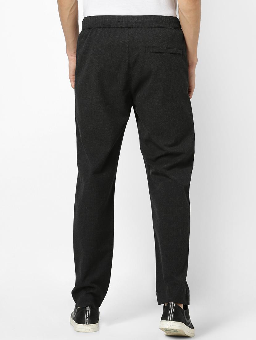 grey checkered flat front casual trouser - 17628535 - Zoom Image - 3