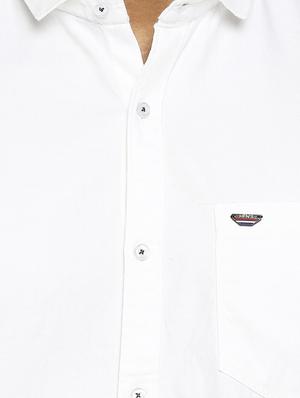 white solid casual shirt - 17628599 - Standard Image - 5