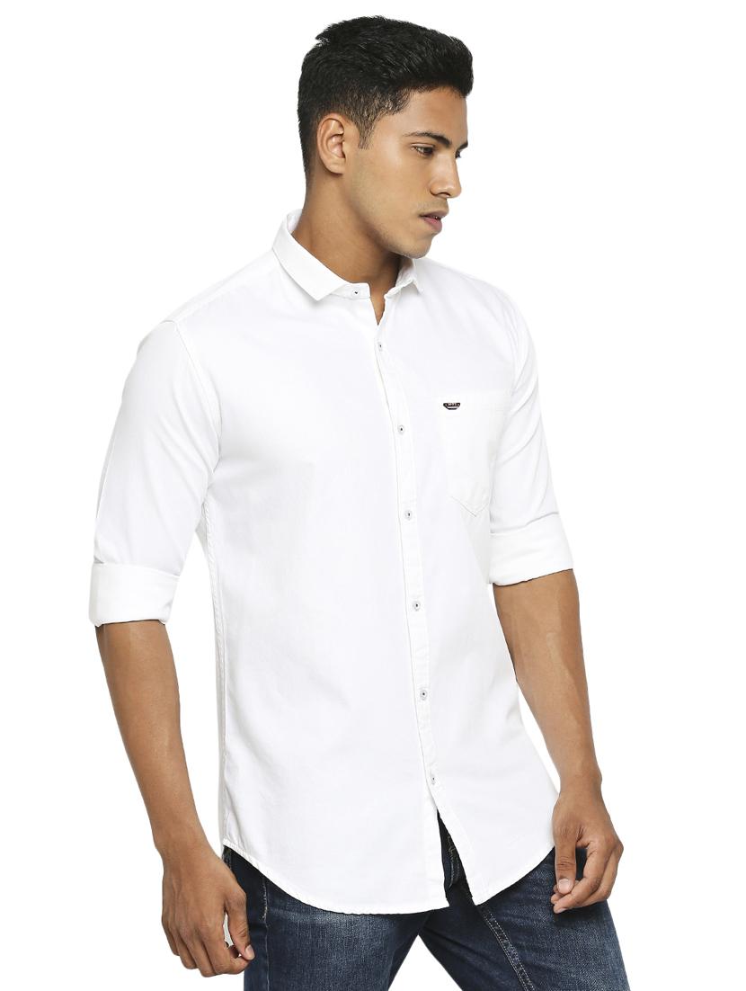 white solid casual shirt - 17628599 - Zoom Image - 2