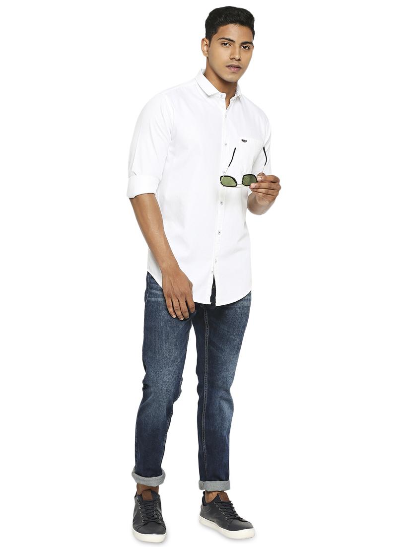 white solid casual shirt - 17628599 - Zoom Image - 4
