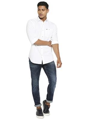 white solid casual shirt - 17628601 - Standard Image - 4