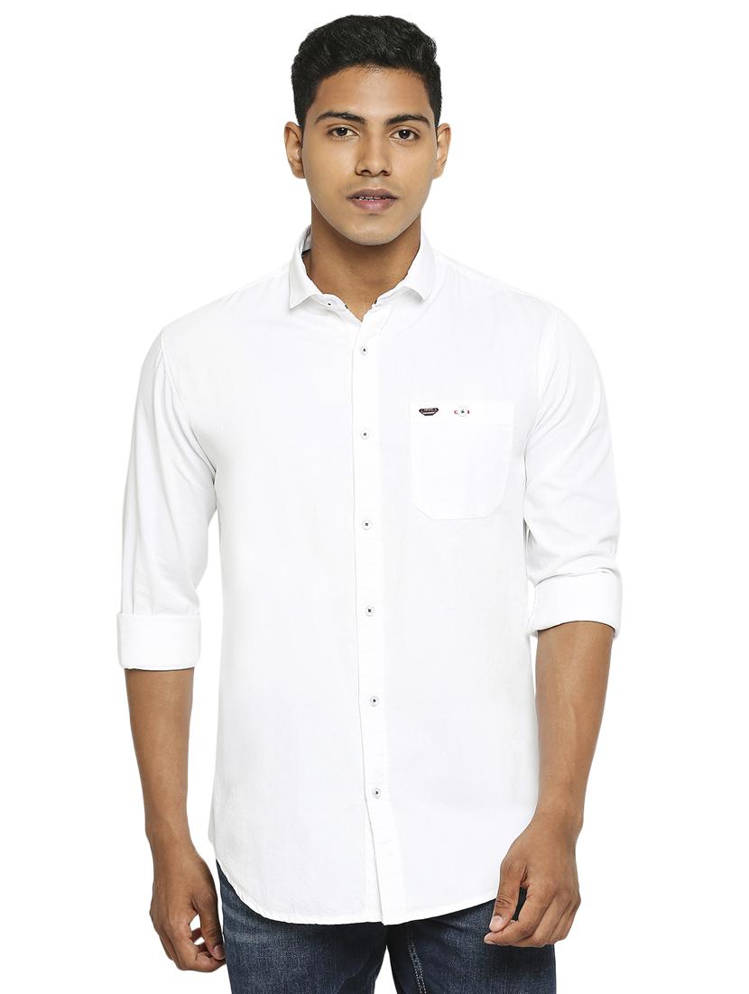 white solid casual shirt - 17628601 - Zoom Image - 1
