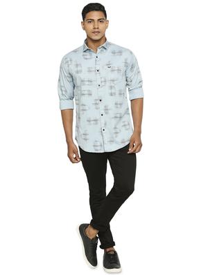 blue printed casual shirt - 17628602 - Standard Image - 4