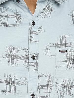 blue printed casual shirt - 17628602 - Standard Image - 5