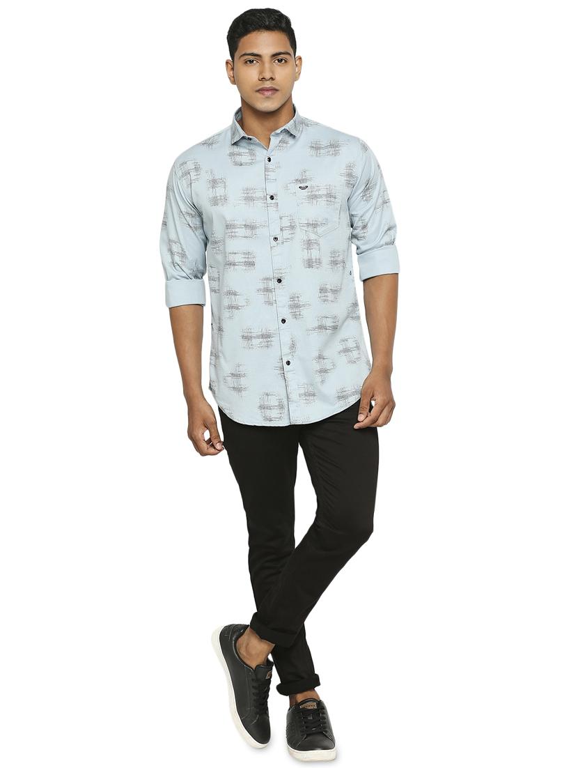 blue printed casual shirt - 17628602 - Zoom Image - 4