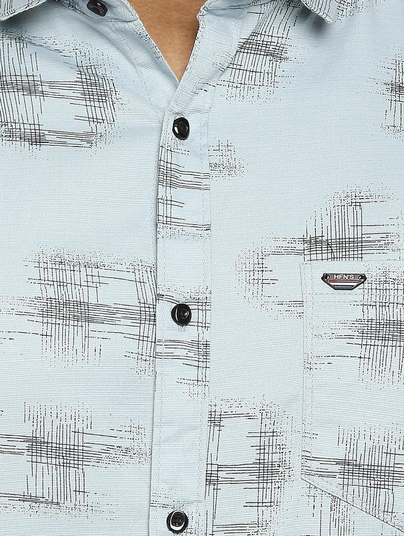 blue printed casual shirt - 17628602 - Zoom Image - 5