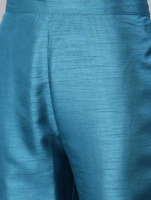 blue art silk suit set - 17628696 - Standard Image - 5