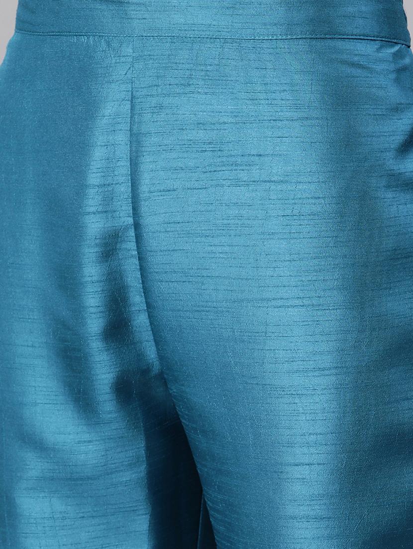 blue art silk suit set - 17628696 - Zoom Image - 5