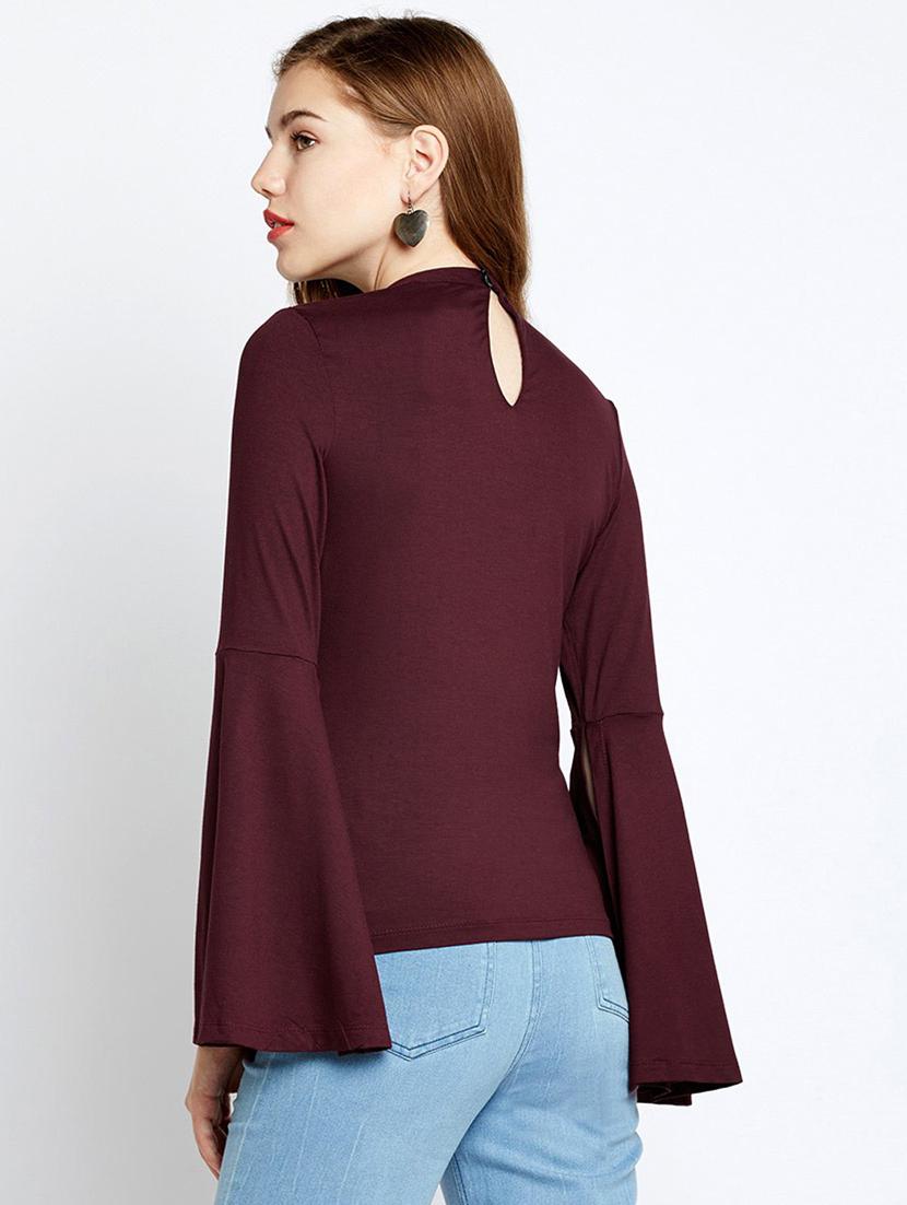 choker neck bell sleeves top - 17628756 - Zoom Image - 3