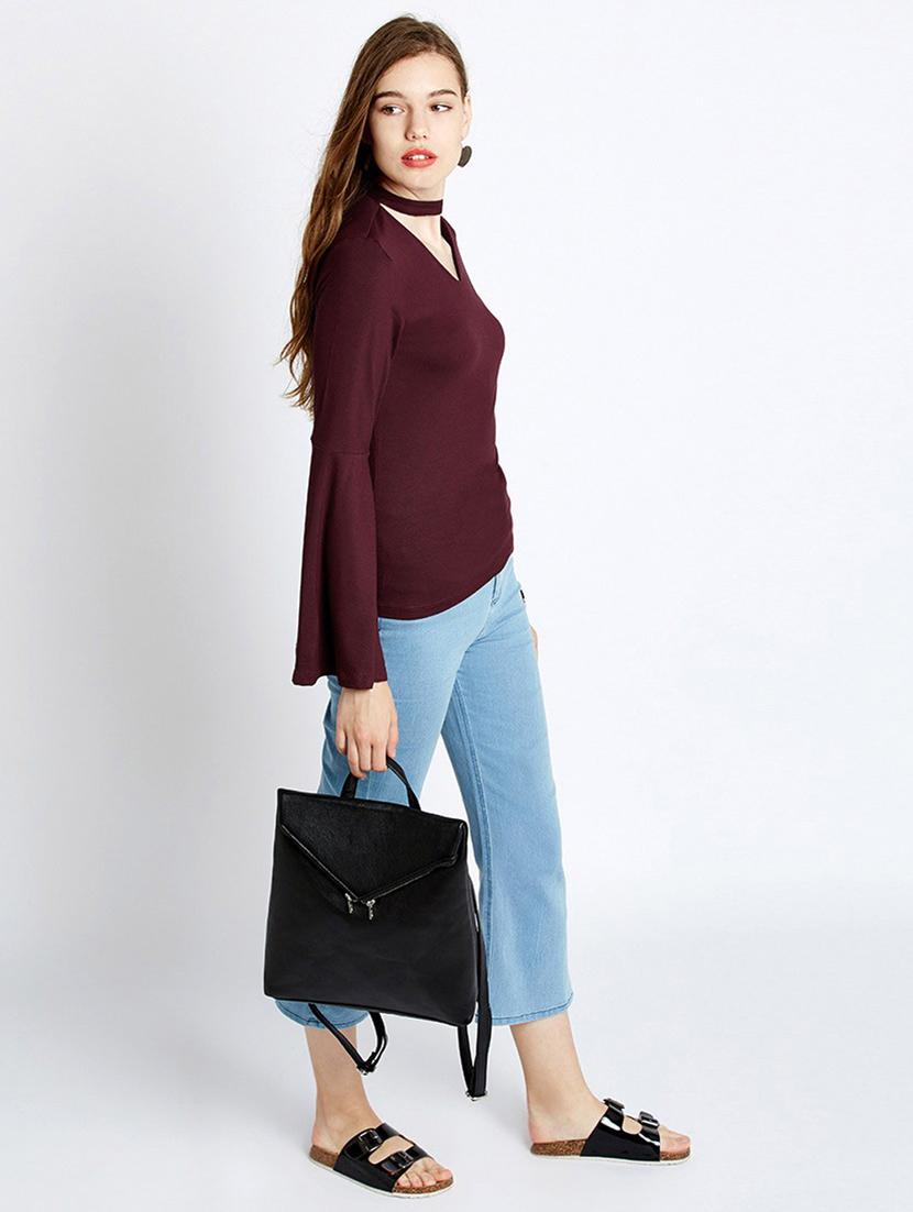choker neck bell sleeves top - 17628756 - Zoom Image - 4