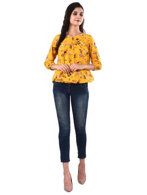 round neck floral top - 17628759 - Standard Image - 4