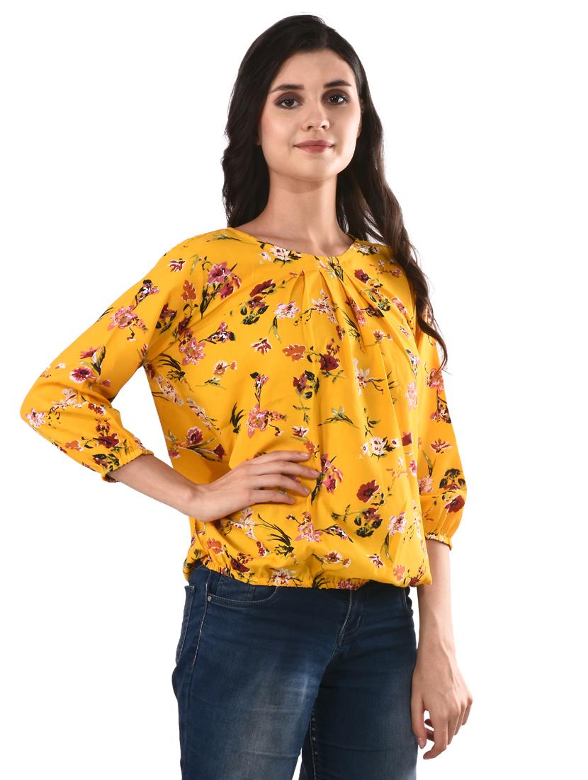 round neck floral top - 17628759 - Zoom Image - 2