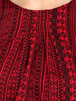 round neck printed blouson top - 17628761 - Standard Image - 5