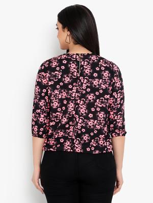 round neck floral blouson top - 17628762 - Standard Image - 3