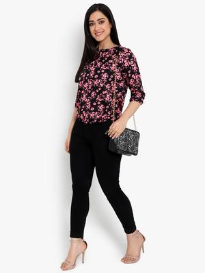 round neck floral blouson top - 17628762 - Standard Image - 4