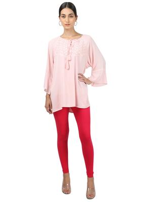 pink cotton blend leggings - 17629067 - Standard Image - 4
