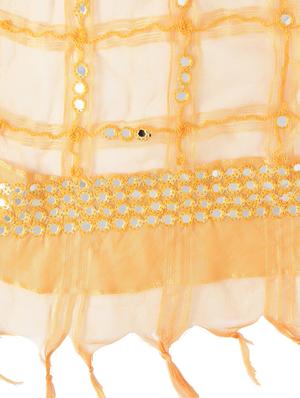 yellow poly silk crinkled dupatta - 17629184 - Standard Image - 2