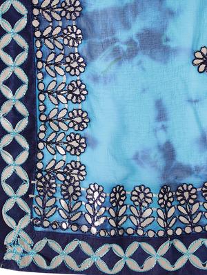 turquoise poly chiffon tie & dye dupatta - 17629191 - Standard Image - 2