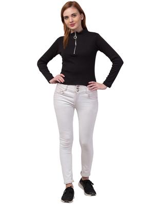 zipper neck solid top - 17629381 - Standard Image - 4