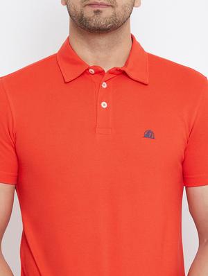 orange solid polo t-shirt - 17629479 - Standard Image - 5