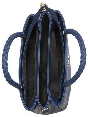 blue leatherette (pu) regular handbag - 17630283 - Standard Image - 4