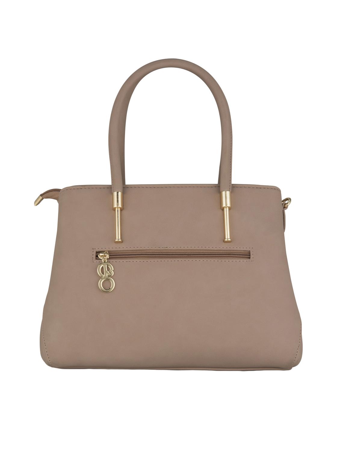 beige leatherette (pu) regular handbag - 17630286 - Zoom Image - 3