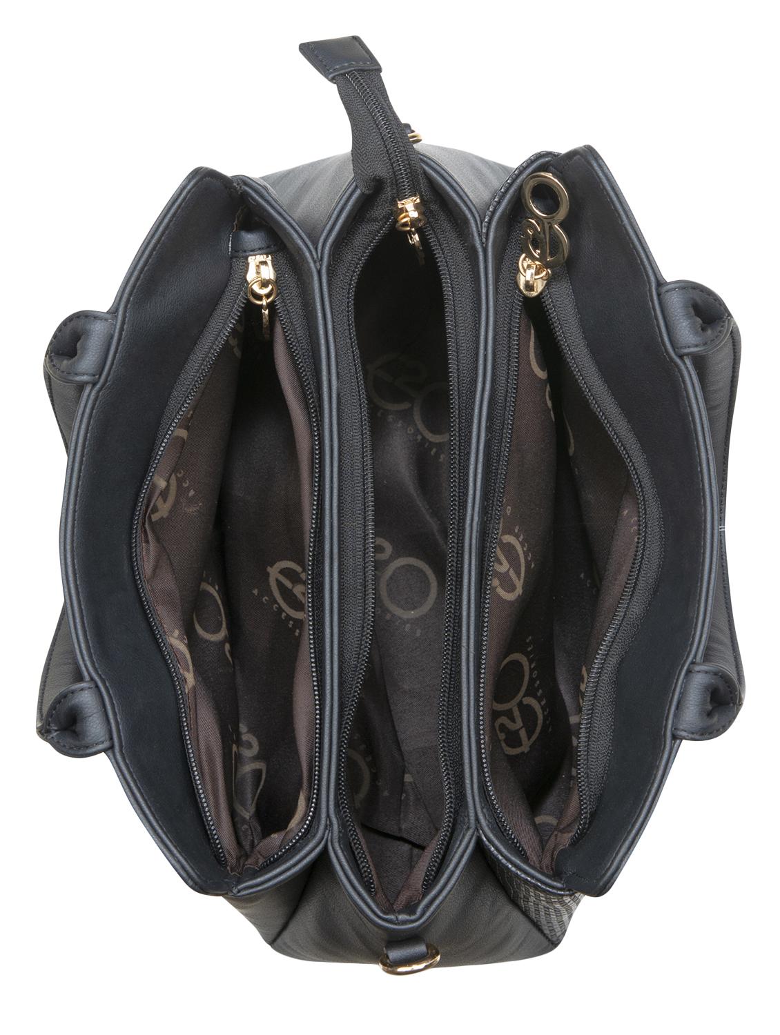 black leatherette (pu) regular handbag - 17630294 - Zoom Image - 4