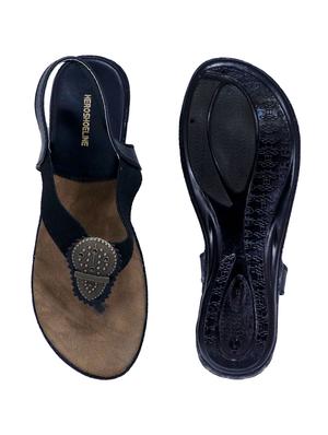 black synthetic back strap sandals - 17630497 - Standard Image - 4