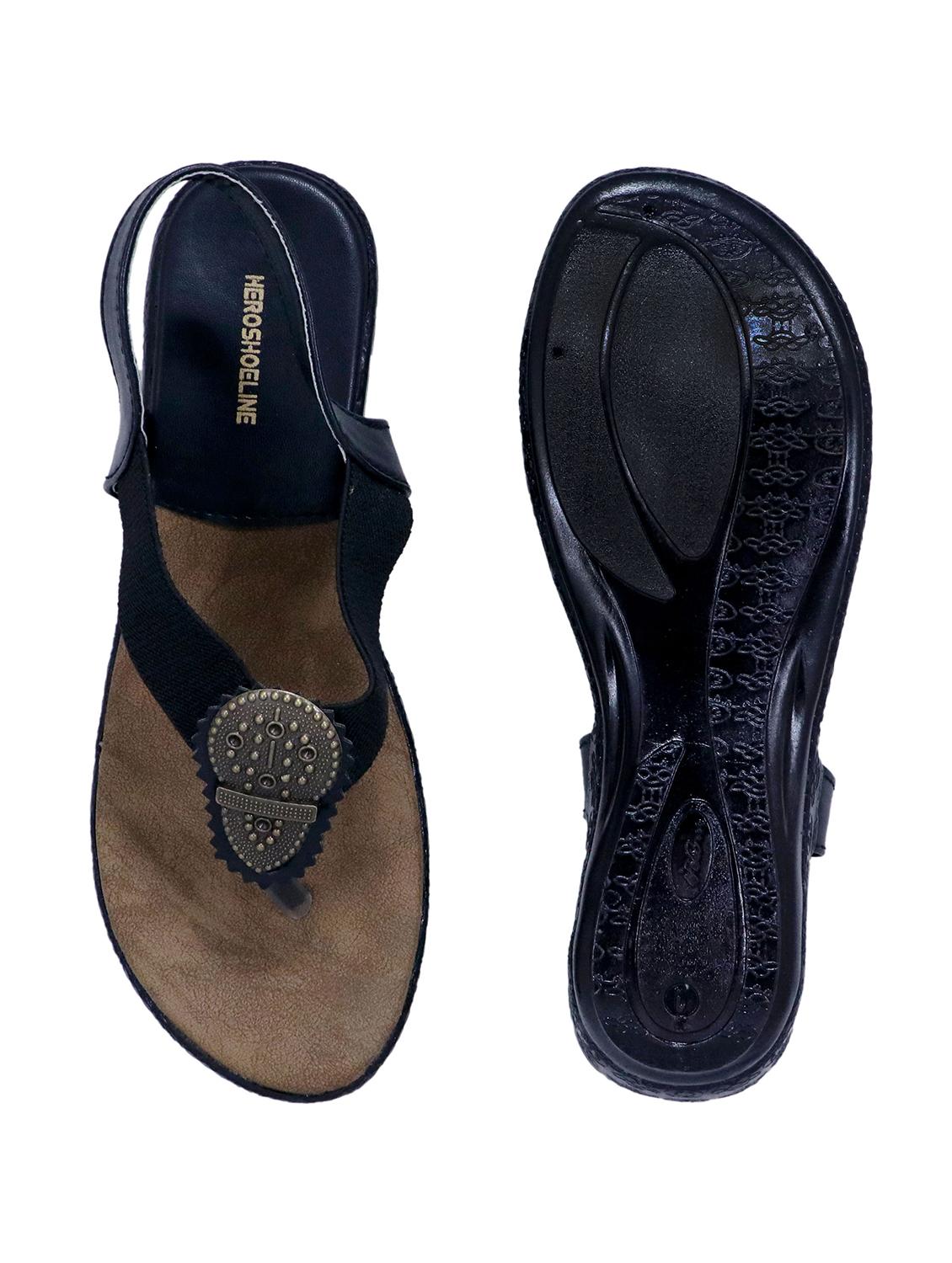 black synthetic back strap sandals - 17630497 - Zoom Image - 4