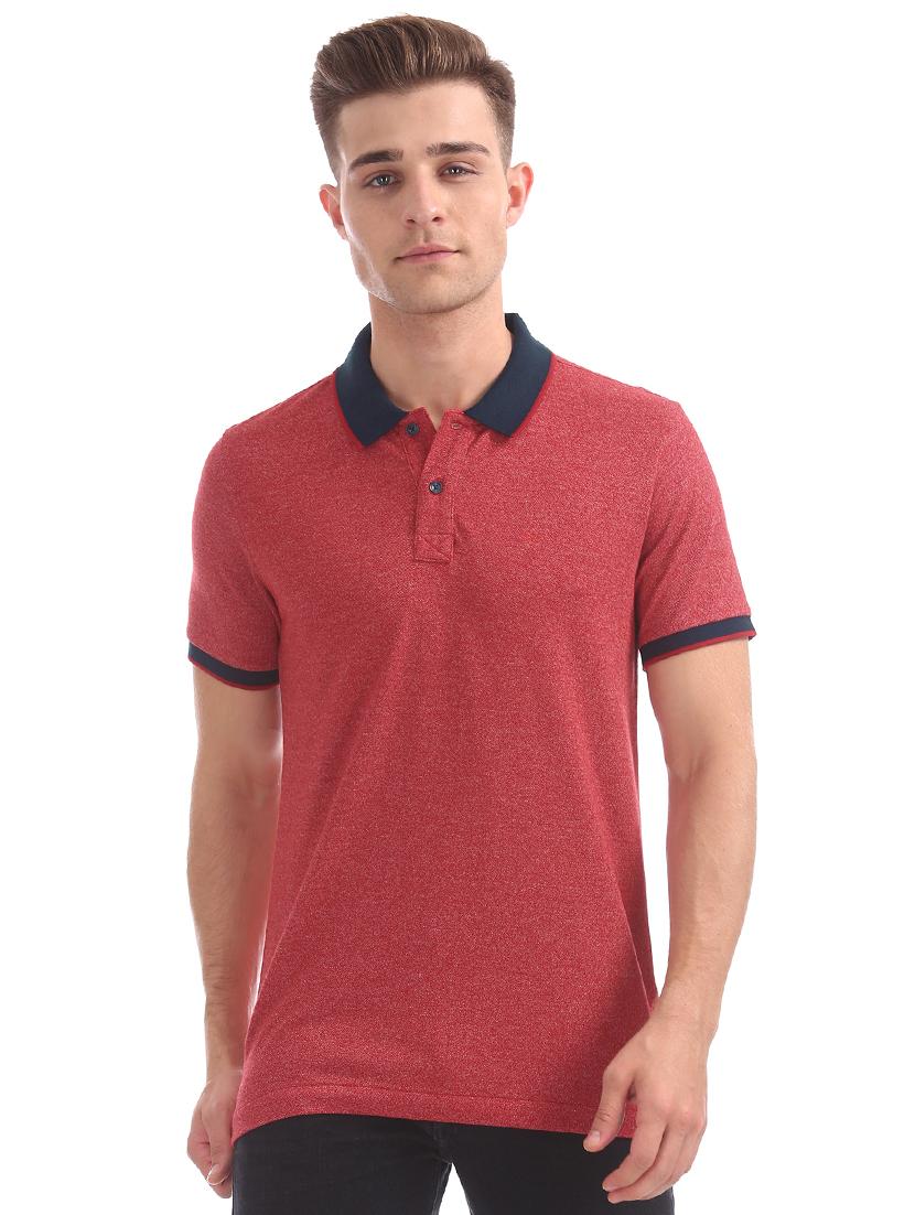 red self design polo t-shirt - 17630520 - Zoom Image - 1
