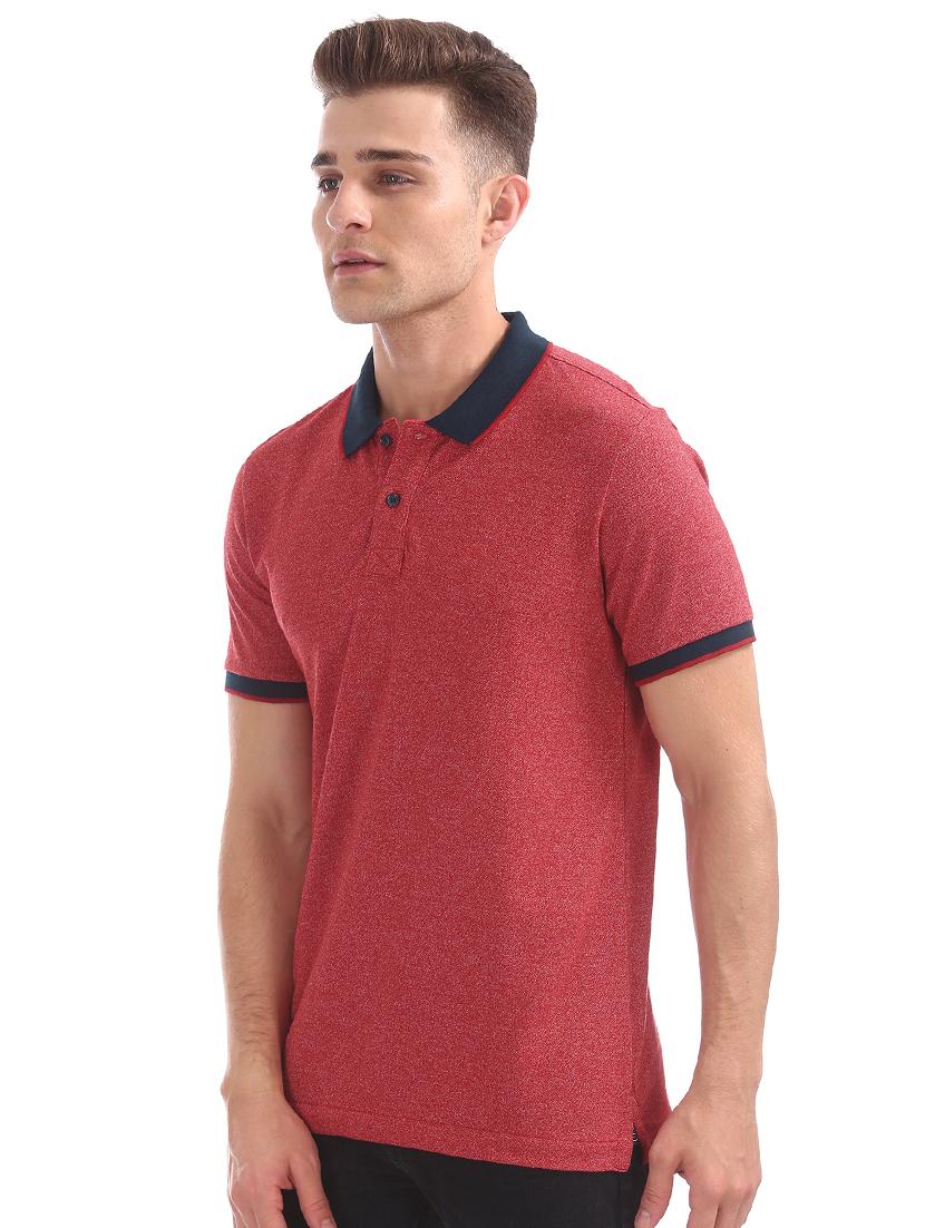 red self design polo t-shirt - 17630520 - Zoom Image - 2
