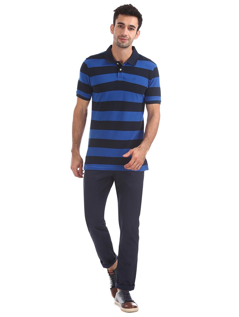 blue striped polo t-shirt - 17630525 - Zoom Image - 4
