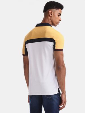 white color block polo t-shirt - 17630730 - Standard Image - 3
