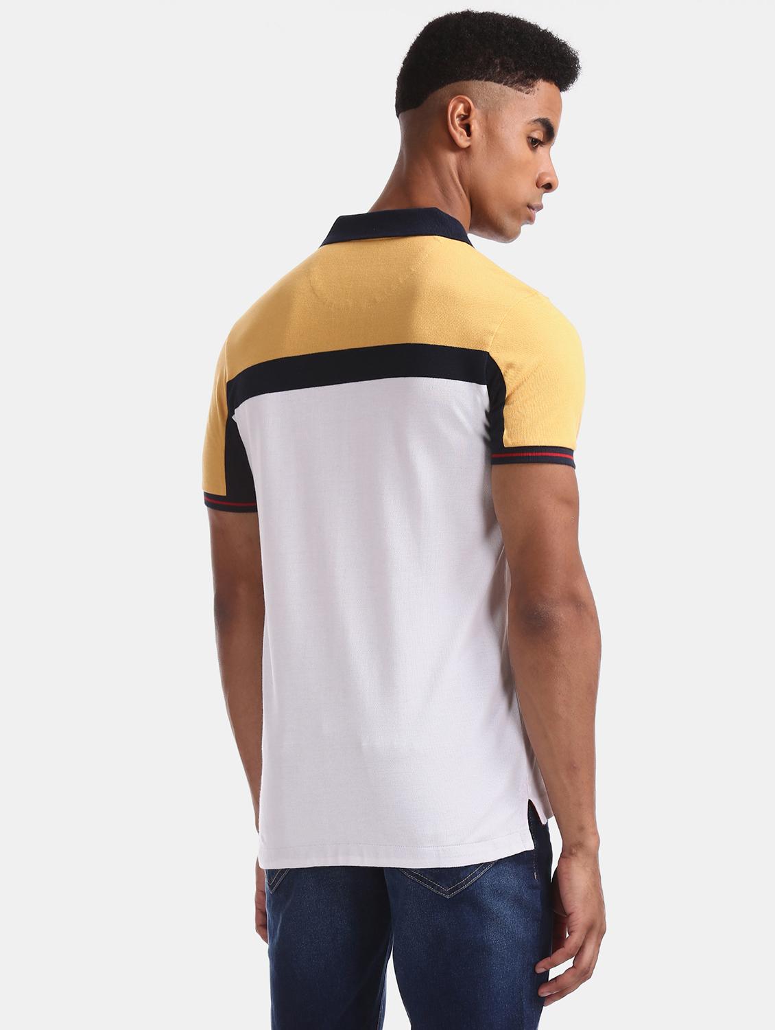 white color block polo t-shirt - 17630730 - Zoom Image - 3