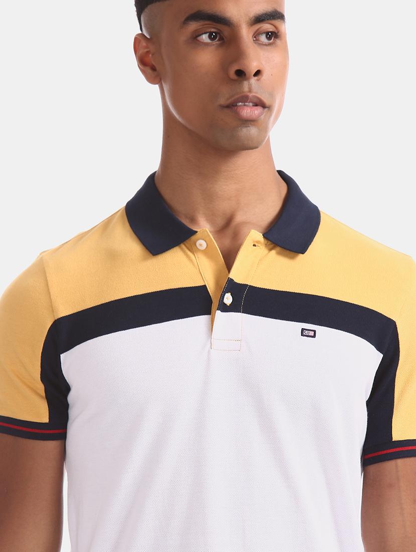 white color block polo t-shirt - 17630730 - Zoom Image - 5
