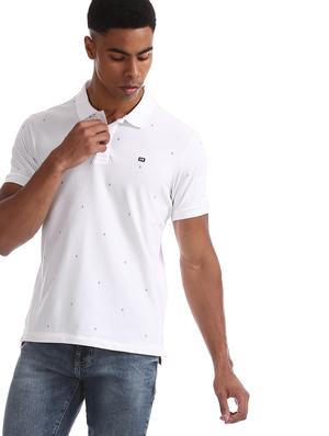 white printed polo t-shirt - 17630736 - Standard Image - 2