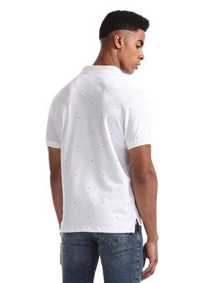white printed polo t-shirt - 17630736 - Standard Image - 3