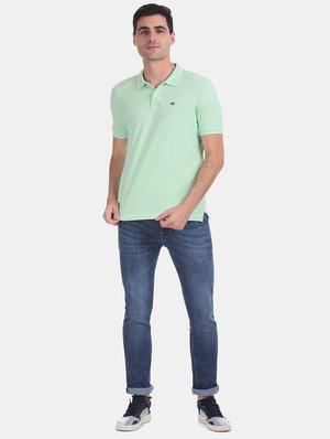 sea green solid polo t-shirt - 17630760 - Standard Image - 4