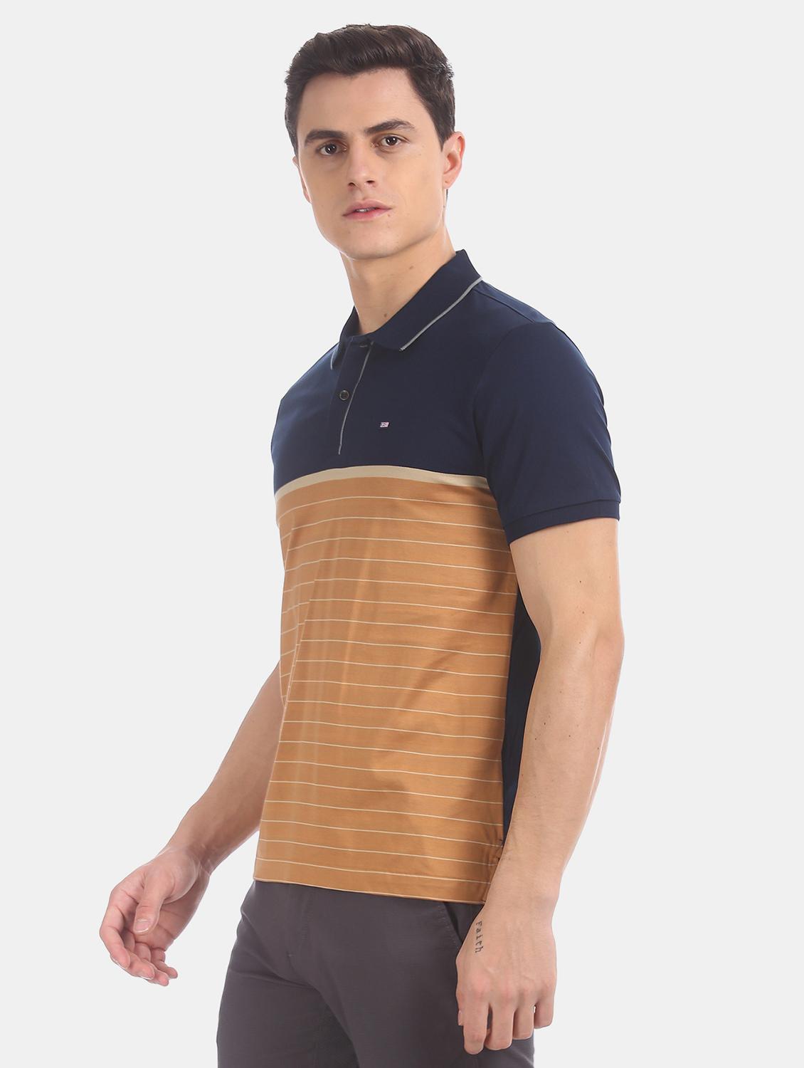 navy blue striped polo t-shirt - 17630764 - Zoom Image - 2