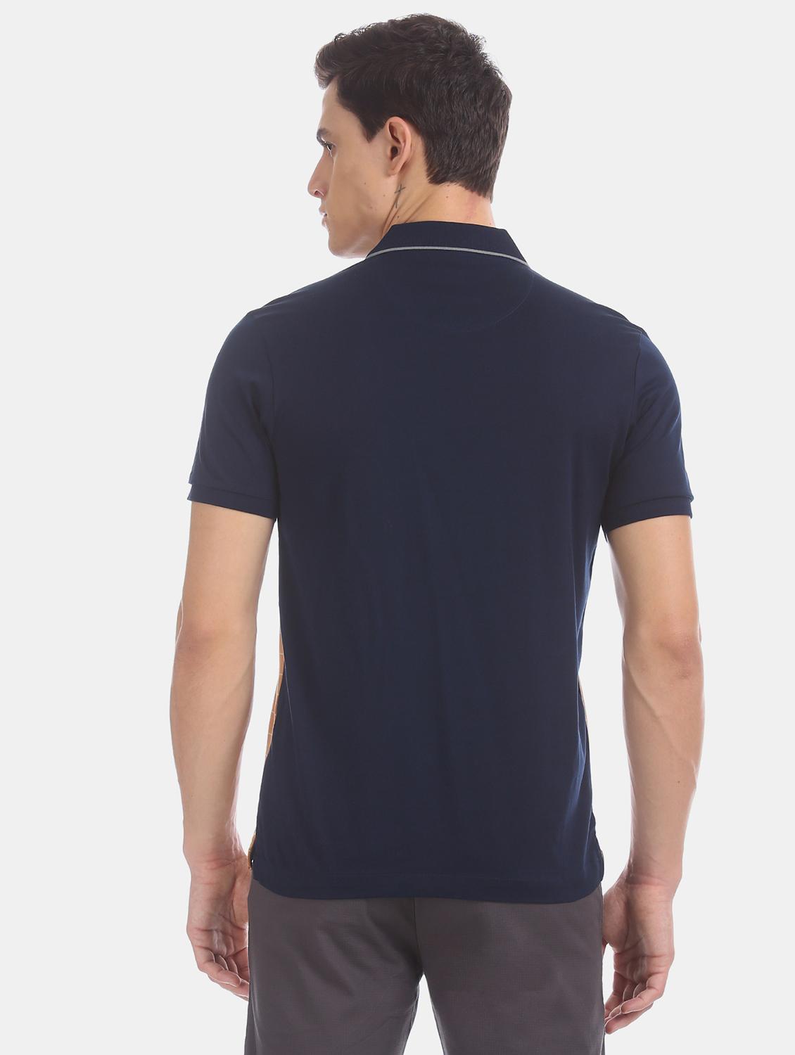 navy blue striped polo t-shirt - 17630764 - Zoom Image - 3