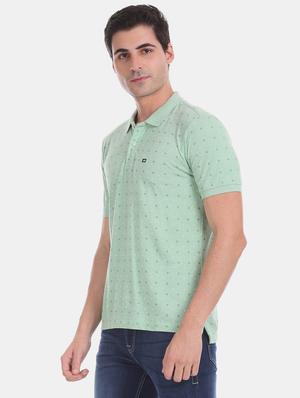 sea green printed polo t-shirt - 17630771 - Standard Image - 2