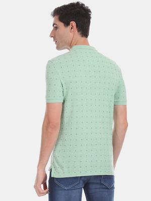 sea green printed polo t-shirt - 17630771 - Standard Image - 3