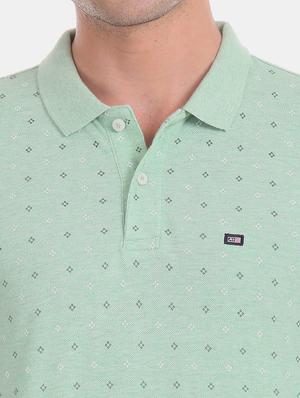 sea green printed polo t-shirt - 17630771 - Standard Image - 5
