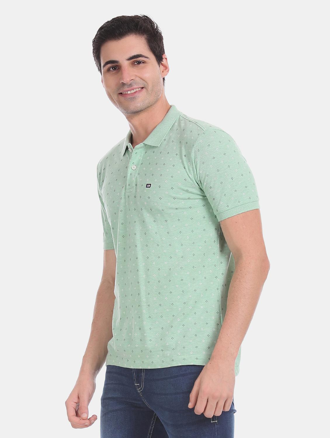 sea green printed polo t-shirt - 17630771 - Zoom Image - 1