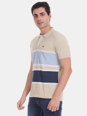 beige striped polo t-shirt - 17630779 - Standard Image - 2