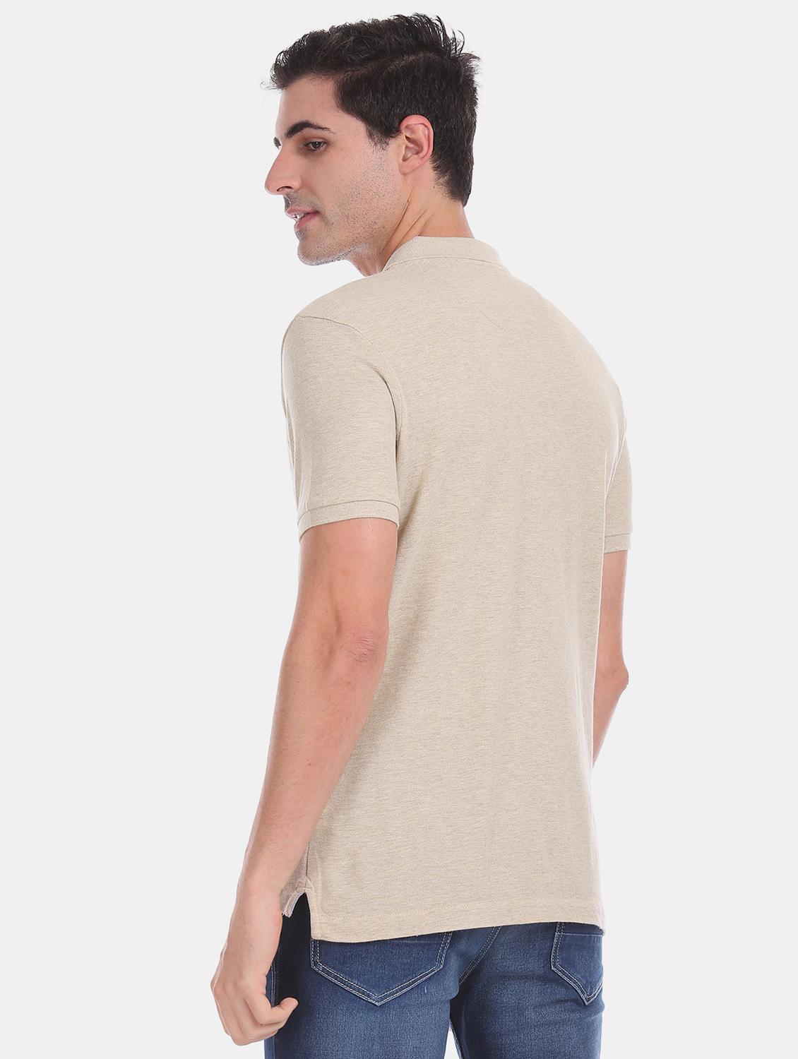 beige striped polo t-shirt - 17630779 - Zoom Image - 3